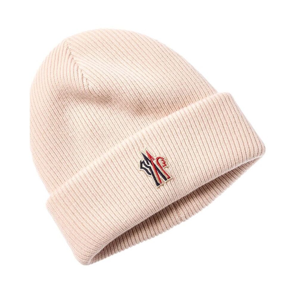 Moncler Womens Wool Beanie, Pink